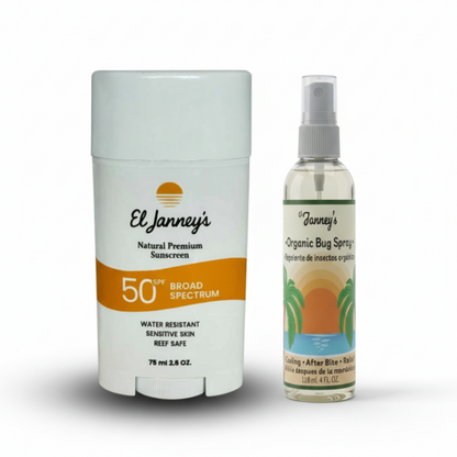 El Janney’s Sun & Shield Bundle - Sunscreen SPF 50 + Organic Bug Spray